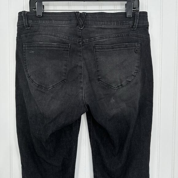 Democracy Jeans Womens 10 Skinny Ab Technology Black Denim Distressed Grunge - Picture 5 of 12